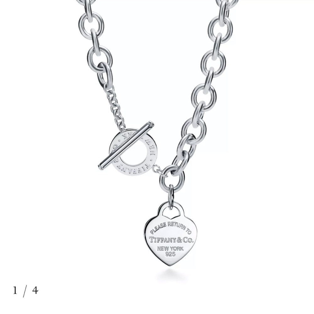 Authentic Tiffany & Co. Silver Chain Necklace with Heart pendant